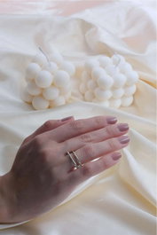 Heliophilia Silver Anillo de Zirconio en Bronce Plateado con Longitud Ajustable